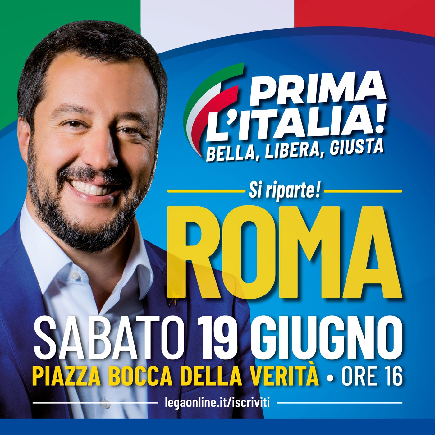 manifestazione Lega a Roma il 19 giugno 2021
